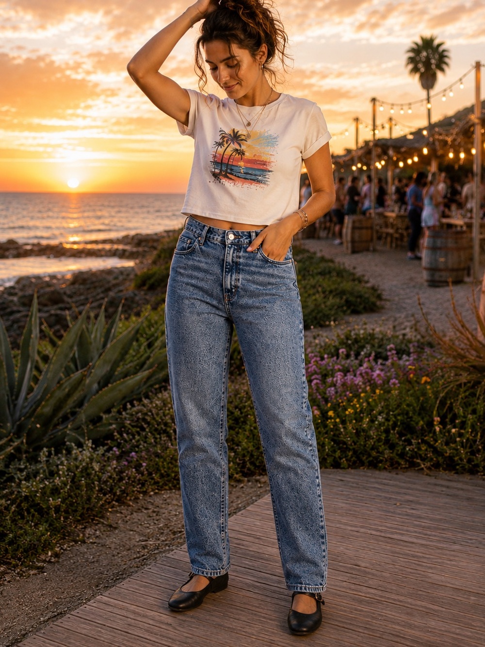 Vintage St Johns Bay High Rise Tapered Mom Jeans Stonewash Denim 14